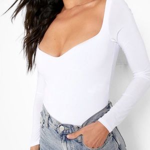 Abercrombie & Fitch Long-Sleeve Double-Layered Seamless Sweetheart Bodysuit